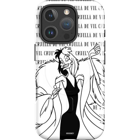 Disney Villains Cruella de Vil Black and White iPhone 16 Pro Magsafe Impact Case